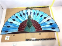 Large Stained Glass Transom Peacock Window