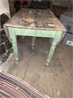 Primitive green painted wooden table