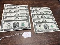 10 1970’s Two Dollar Bills