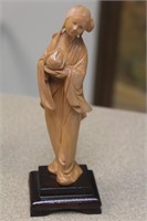 Carved Boxwood Chinese Lady on Stand