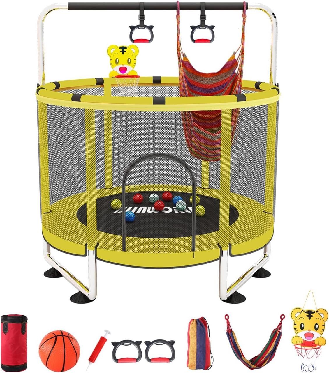 Trampoline for Kids  Adjustable with Hoop