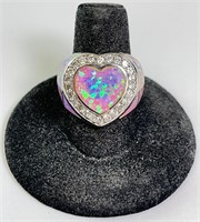 Sterling Gorgeous Fire Opal Designer Ring 8 Gr S-8