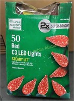 Home Accent Holiday 50 Red C3 LED Lights