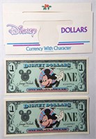 (10) Disney Dollars 1987 $1 Mickey Consecutive #s