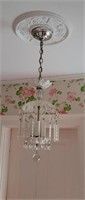 30" Antique Crystal Prism Hallway Chandelier