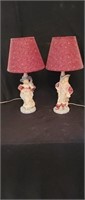 2 Antique French Porcelain Figural Lamps