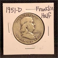 1951D Franklin Half Dollar