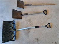 2 shovels and a scraper