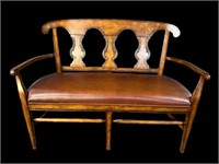CONTEMPORARY CARVED BACK BENCH
