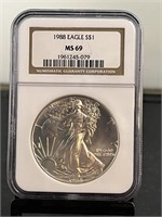 1988 American Silver Eagle NGC MS 69