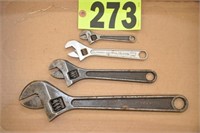 (4) USA adj. wrenches (1 LOT)