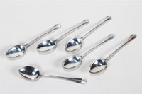 Set of Six English Sterling Silver Teaspoons,