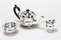 Edwardian Sterling Silver Bachelors Tea Set,