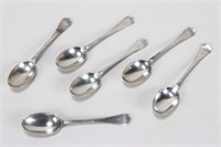 Set of Six Sterling Silver Teaspoons,