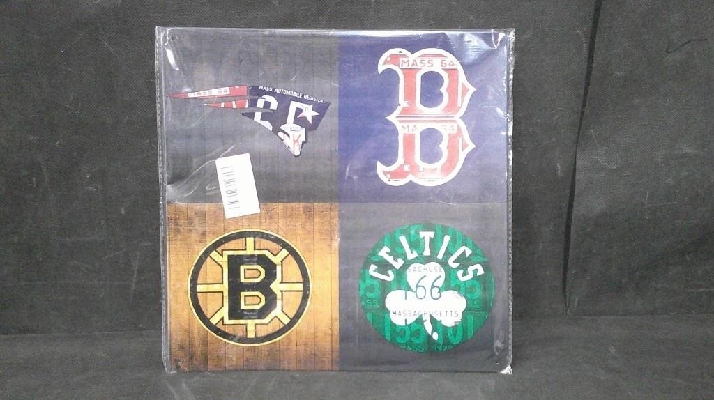 BOSTON SPORTS... 12" x 12" TIN SIGN