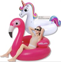 Sloosh 2 Pack Inflatable Unicorn & Flamingo Pool F