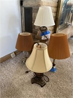 4 SMALL TABLE TOP LAMPS
