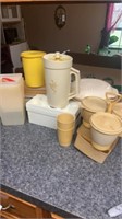 Tupperware, pitcher, steamer, egg holder, sauce