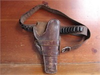 Double loop western cowboy holster with belt