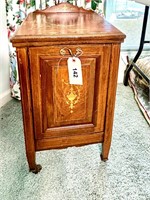 Antique Inlaid Marquetry Coal Hod, Spade feet