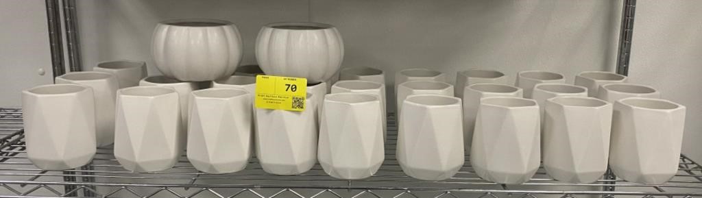 Shelf Contents:  Ceramic Geometric and Pumpkin