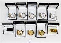 8 New Old Stock Colibri Quartz Pocket Watches