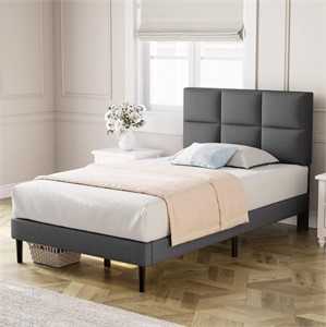 Metal Platform Bed Frame with Wooden Slat Support