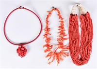 Group of 3 Coral Necklaces