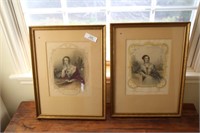 2 FRAMED PICTURES 17"X22"- COUNTESS OF MALMSVURY -