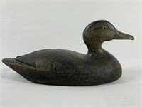 Black Duck Decoy Hand Carved & Painted