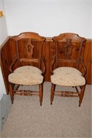 2 WOODEN UPHOLSTERED CHAIRS