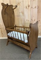 Fine Oak Childs Rocking Cradle