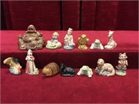 Laughing Buddha Figure & 12 Vintage Tea Figures