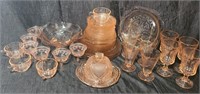 40 Plus Pieces of Pink Depression Glass