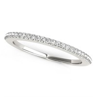 14k WGold .12ct Diamond Pave Scallop Setting Band