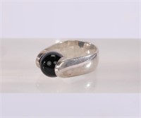 STERLING & ONYX Ring Signed