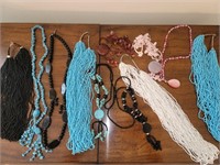 Beaded and semi-precious stone necklaces