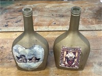 Vintage Decorative Bottles Santa and Angels