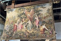 4' 4" x 6' 3" Ornate Tapestry with Cherub Figures.