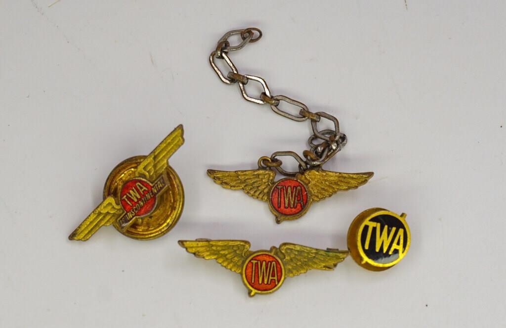 TWA Transcontinental pins