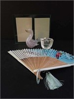 Clear Glass Decor and Fan.