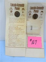 (2) Lincoln-Kennedy Pennies, (2) Other Souvenir