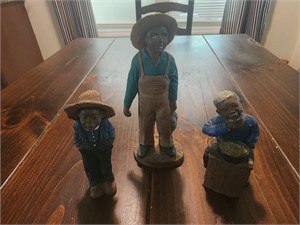 Three black Americana figurines