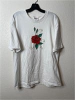 Vintage Rose Shirt White Glitter