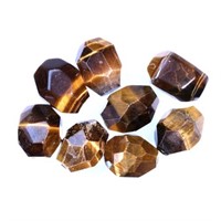 Genuine 20x15mm Faceted Nugget Tiger Eye Lot (8pc)
