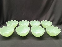 8 Jade-ite Lotus Blossom Dessert Bowls, look at