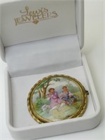 Antique Hand Painted French Brooch