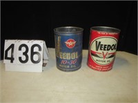 2 Veedol Motor Oil Can (metal)
