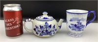 Théière Ramset et tasse Delftware