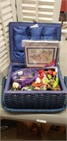 Sewing basket and items